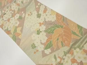 梅に桜模様織出し袋帯